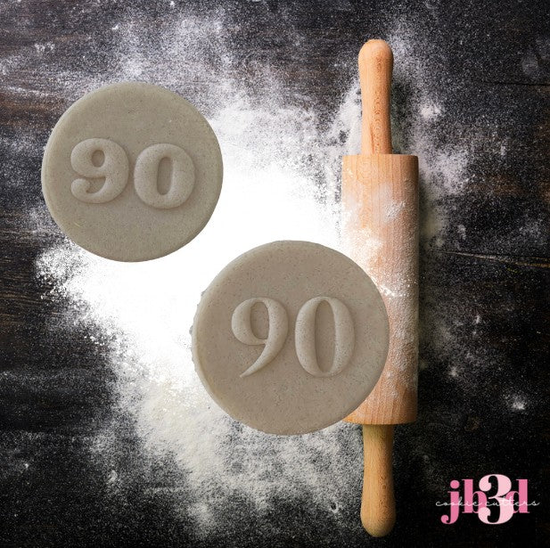 90 - 2 designs 90th Birthday - Embosser Stamp