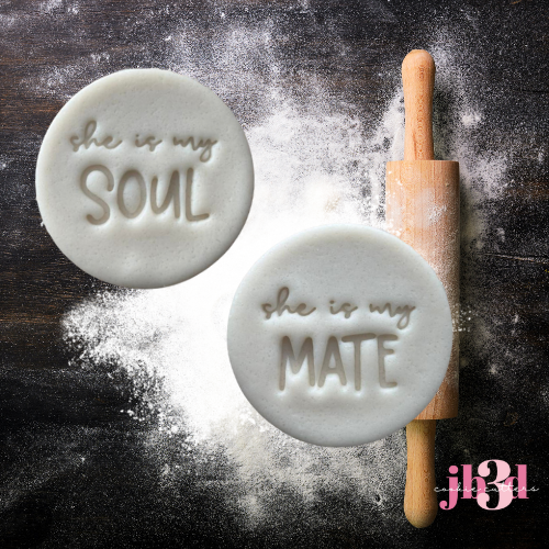 He is my soul She is my mate SOULMATE - 70mm Embosser Stamps