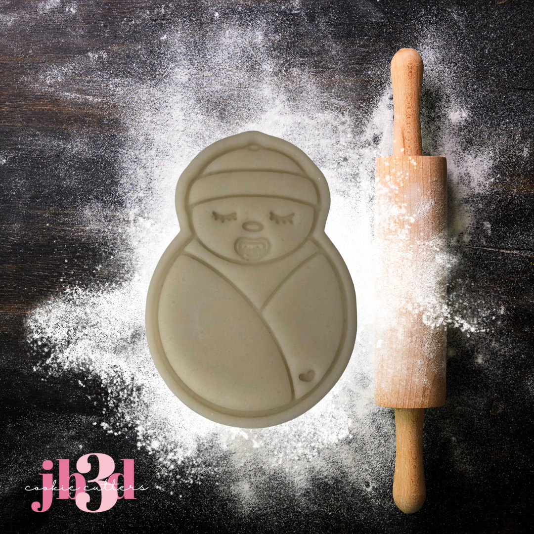 Baby in a blanket - Cutter & Embosser Stamp