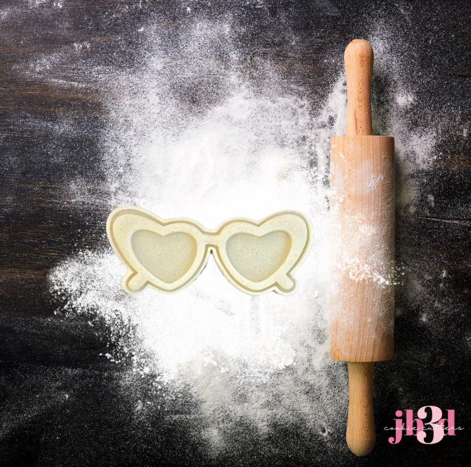 Heart Glasses - Cutter & Embosser or Debosser Stamp