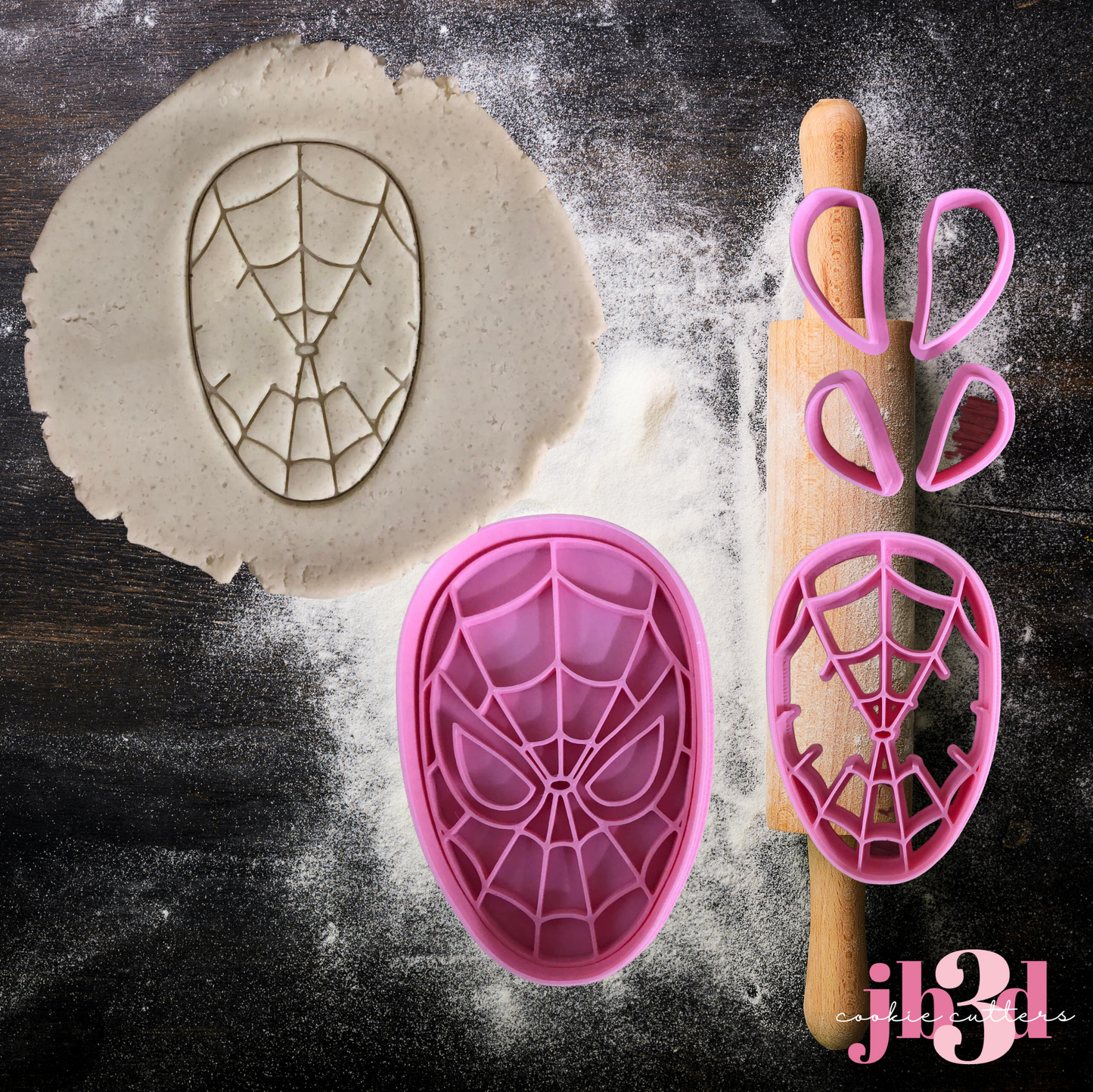 Spiderman Face Pieces and Spider - Cutters & Stamps