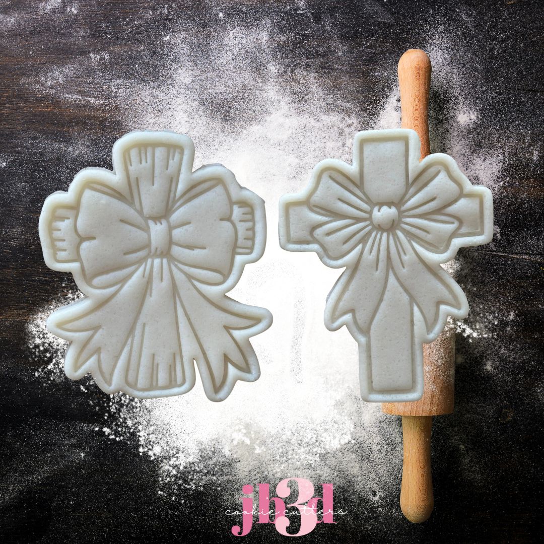 Crosses Croos & Bow - Cutter & Embosser Stamp