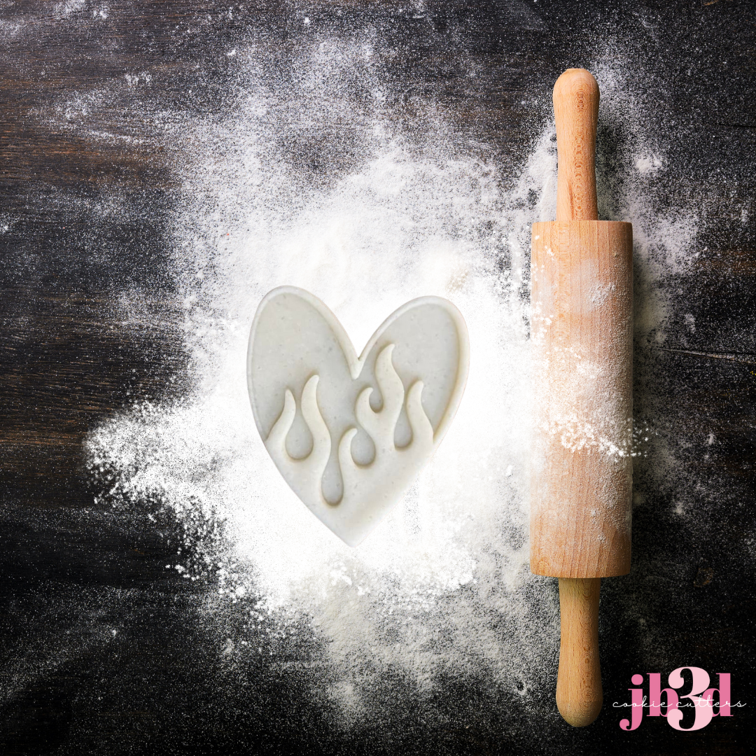 Heart Flames - Deboser Cutter & Stamp