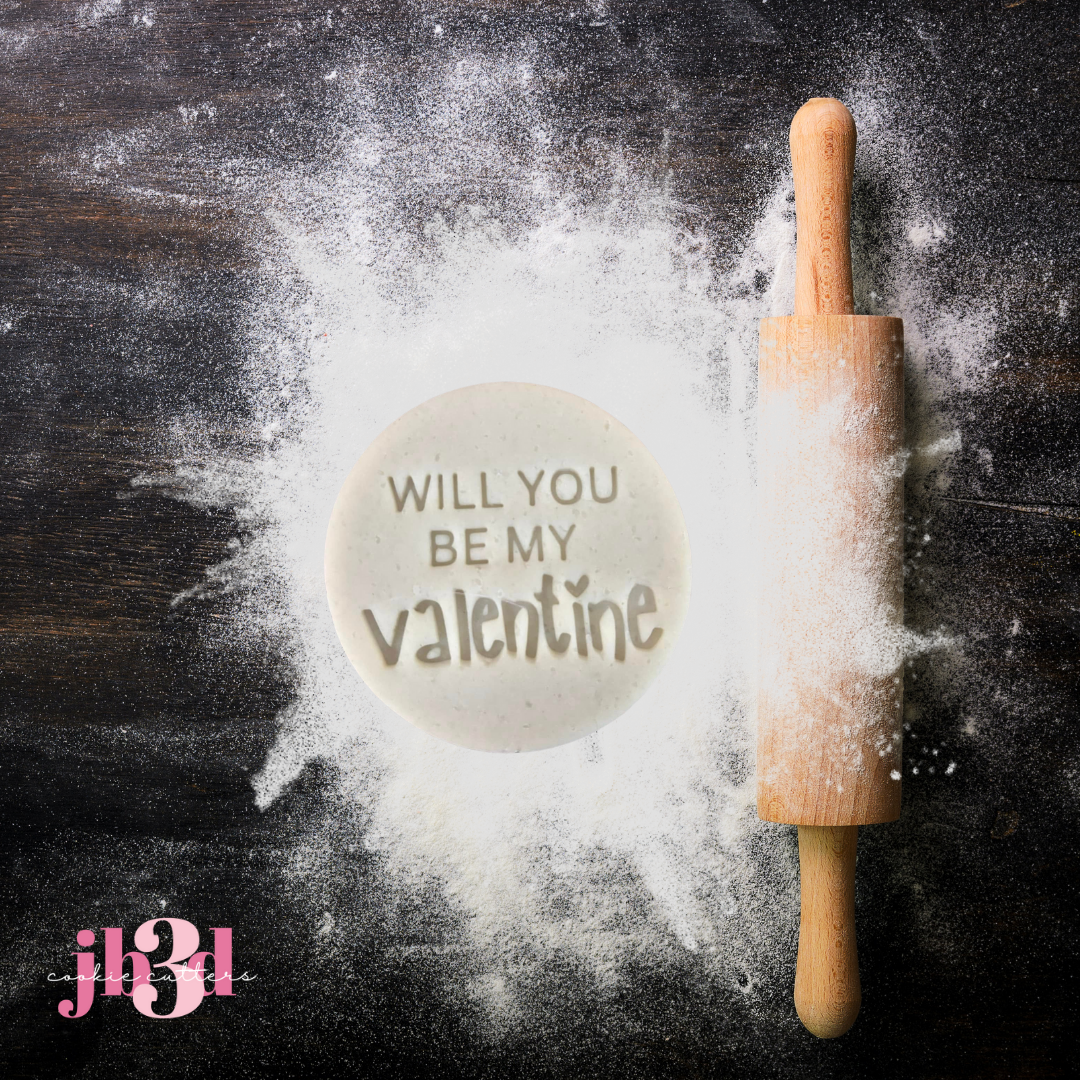 Will you be my Valentine 70mm Embosser Stamp