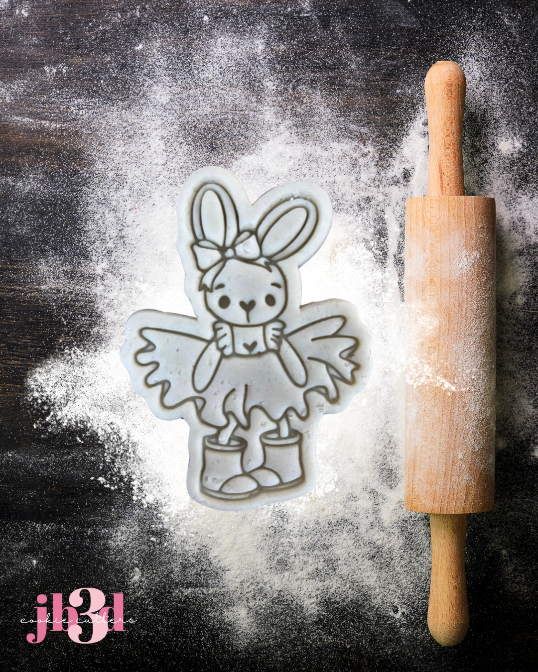 Girl Rabbit in Gumboots Cutter & Embosser Stamp