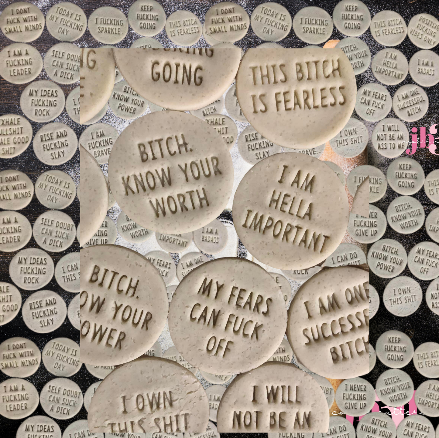 AFFIRMATIONS - Set of 22 60mm round stamps