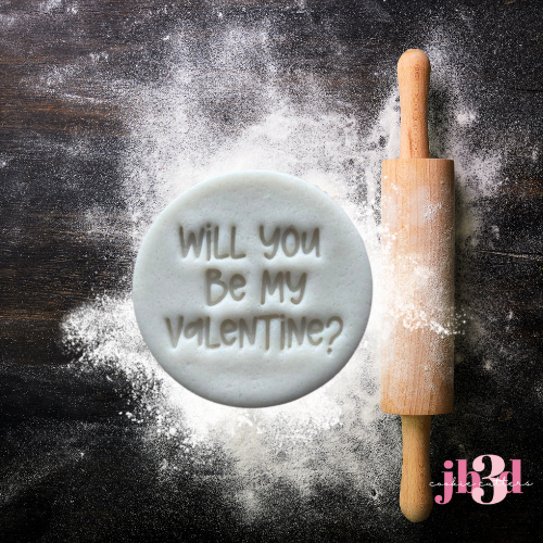 Will you be my Valentine? 70mm Embosser Stamp