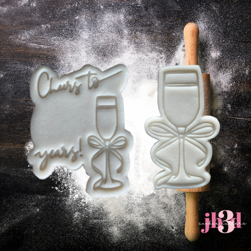 Cheers to ____ Years Wine Glass - Cutters & Embosser Stamps