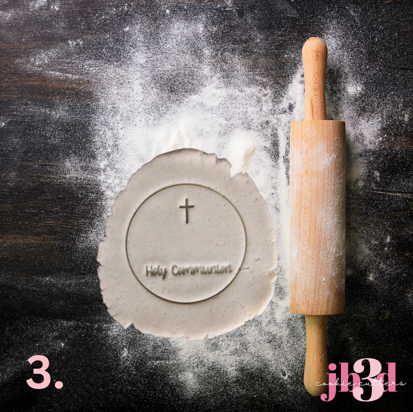 Customizable Holy Communion 70mm round stamps 3 designs