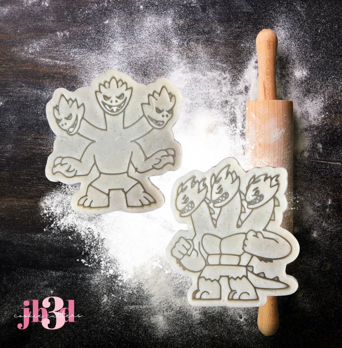 3 headed dragons - Cutters & Embosser Stamps