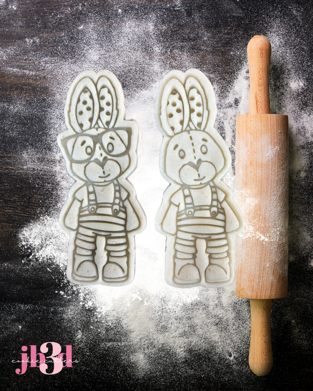 EASTER Rabbit - Bunny x2 designs - Cutters & Embosser Stamps