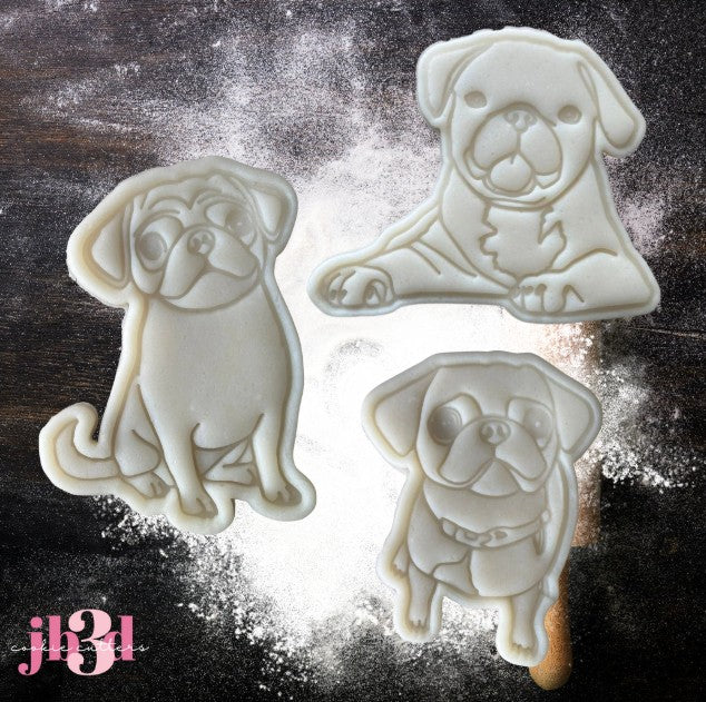 Pug dogs - Cutters & Embosser Stamps