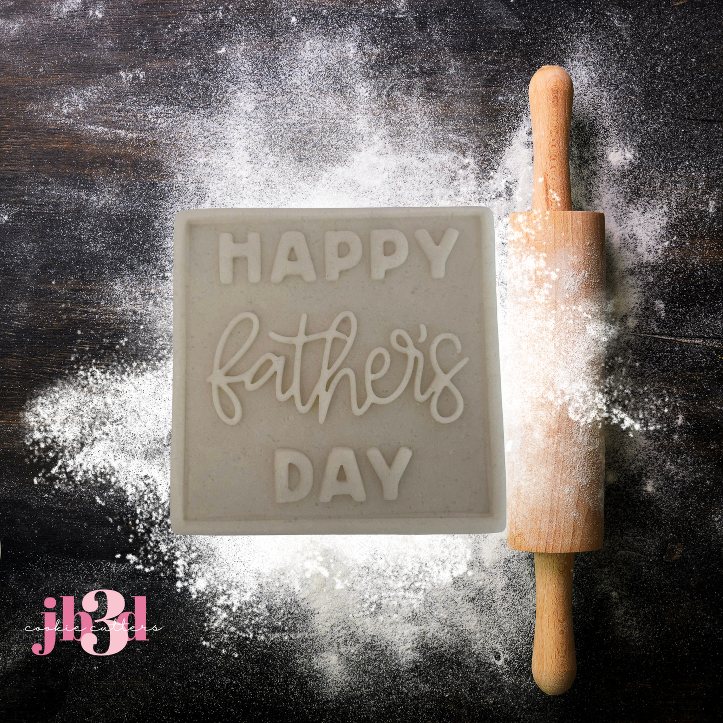 Happy Fathers Day Square (Multiple sizes) Cutter & Debosser Stamp