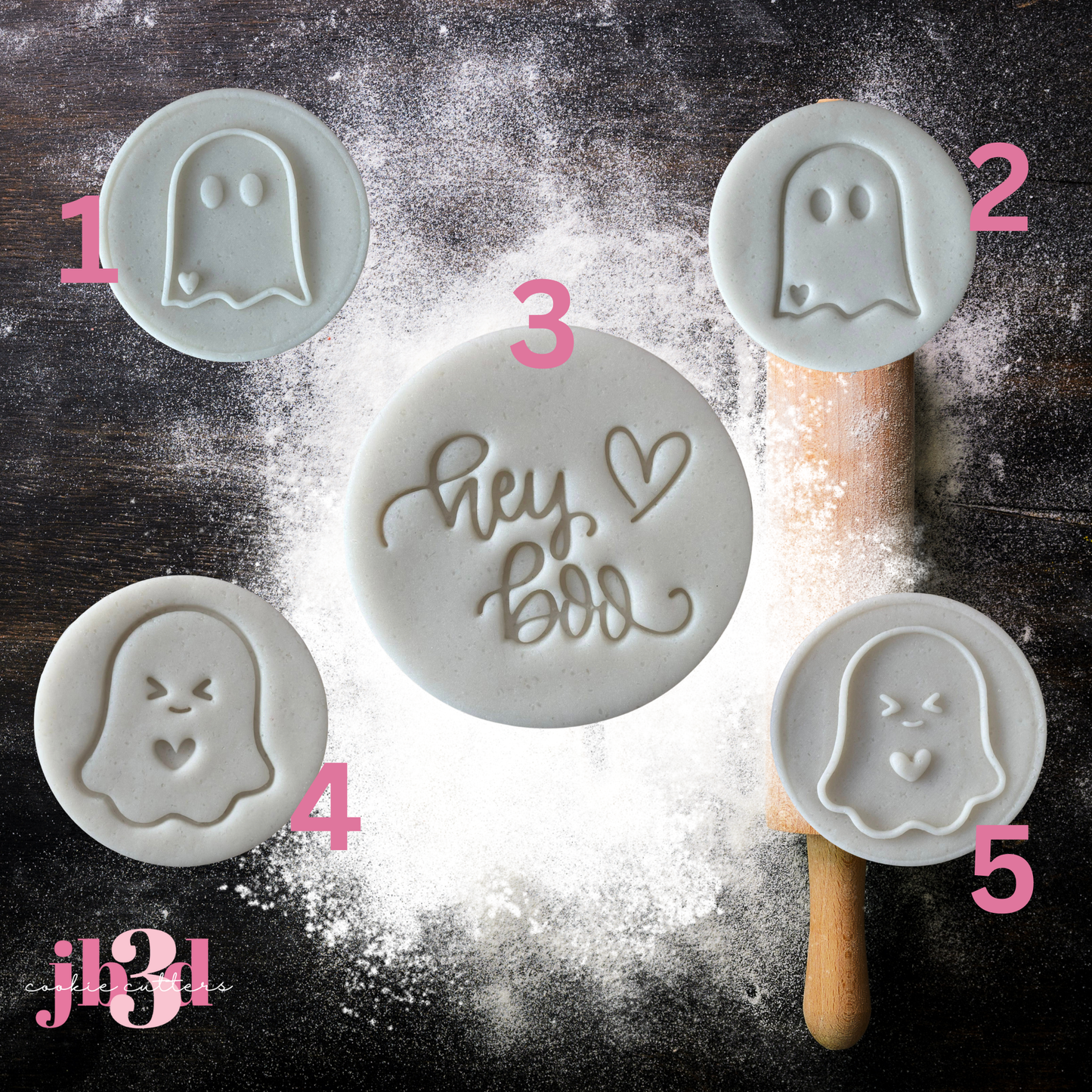 Hey Boo - Halloween 70mm Stamps