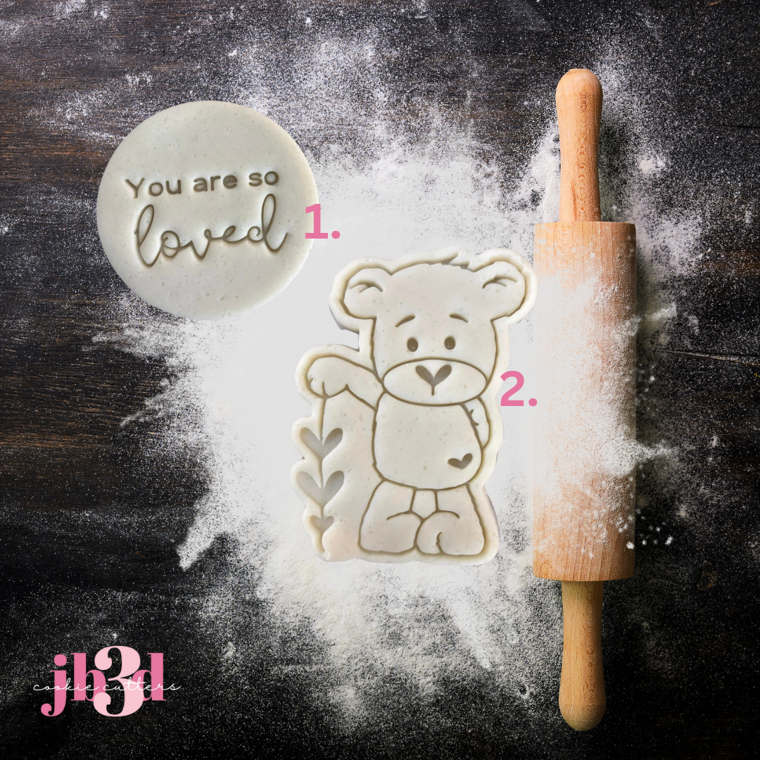 You are so loved BEAR set - Cutter & Embosser Stamps