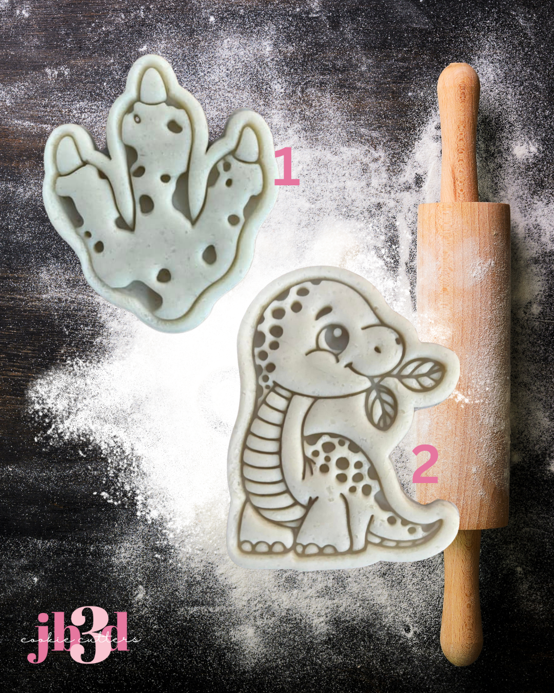Dinosaur & Foot Cutters & Embosser Stamps