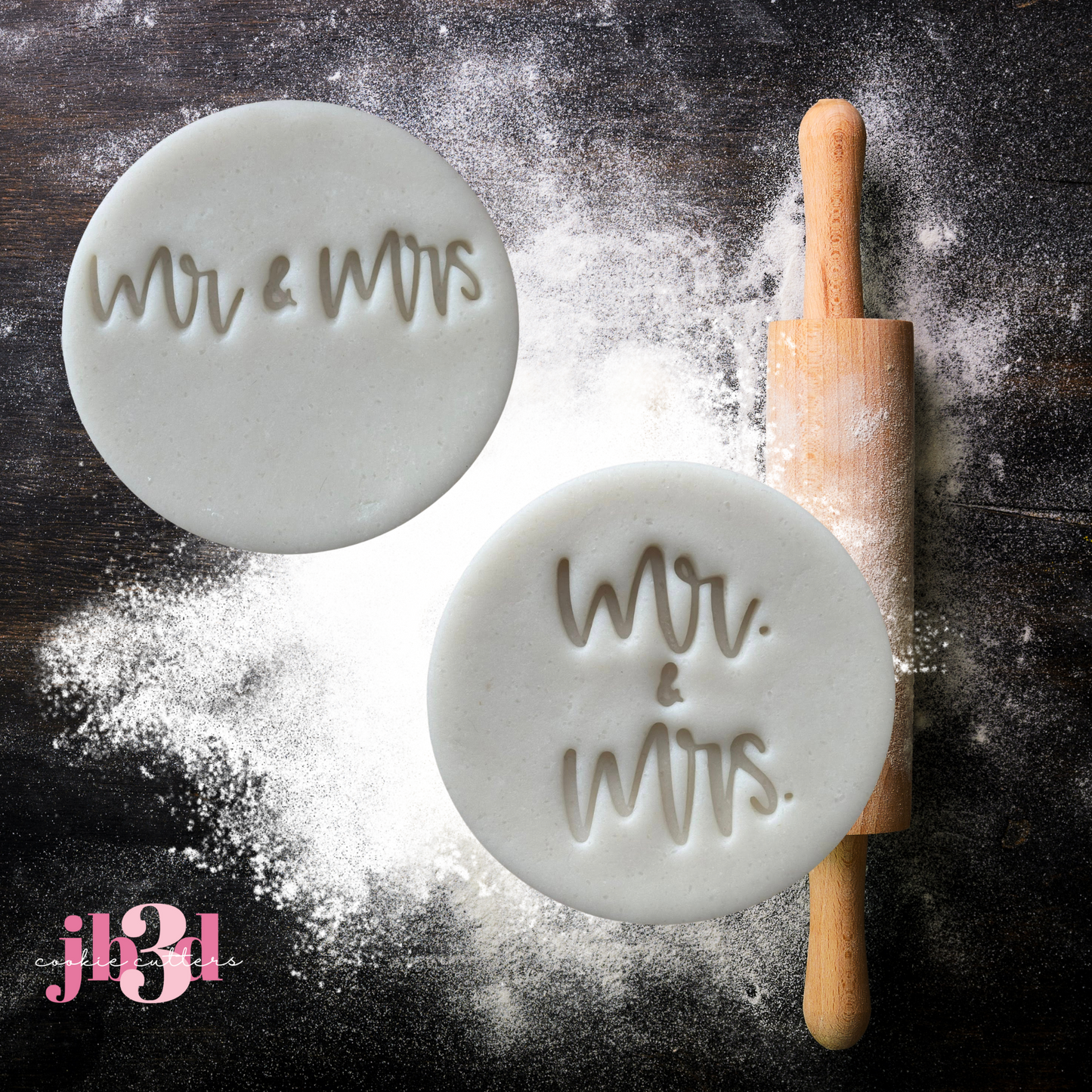 Mr & Mrs - 70mm Embosser Stamps