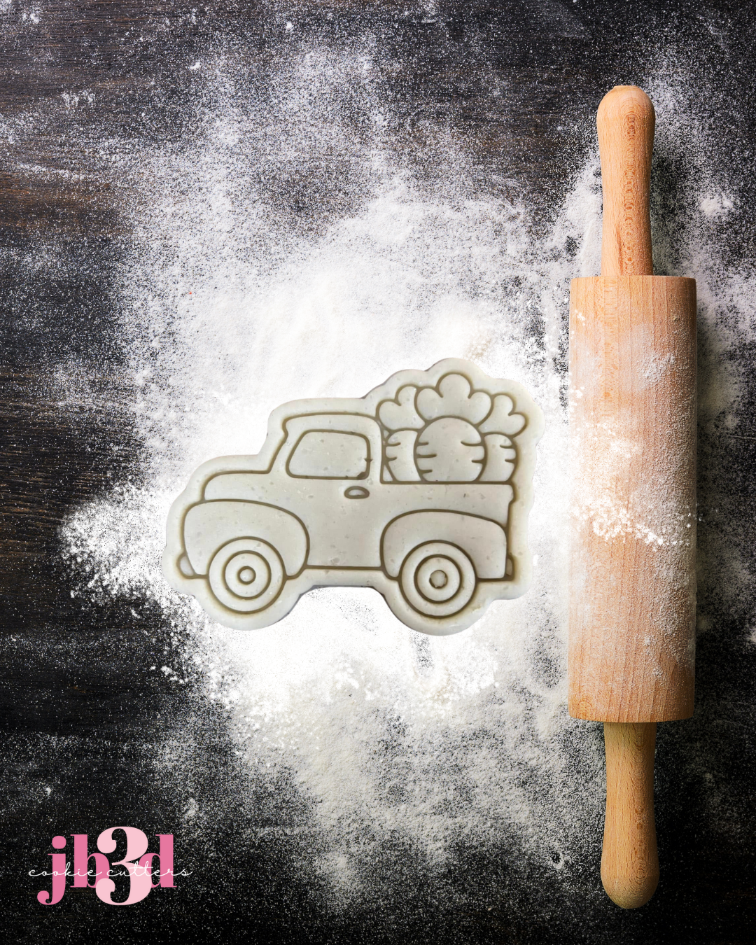 Easter Truck of Carrots - Cutter & Embosser Stamp