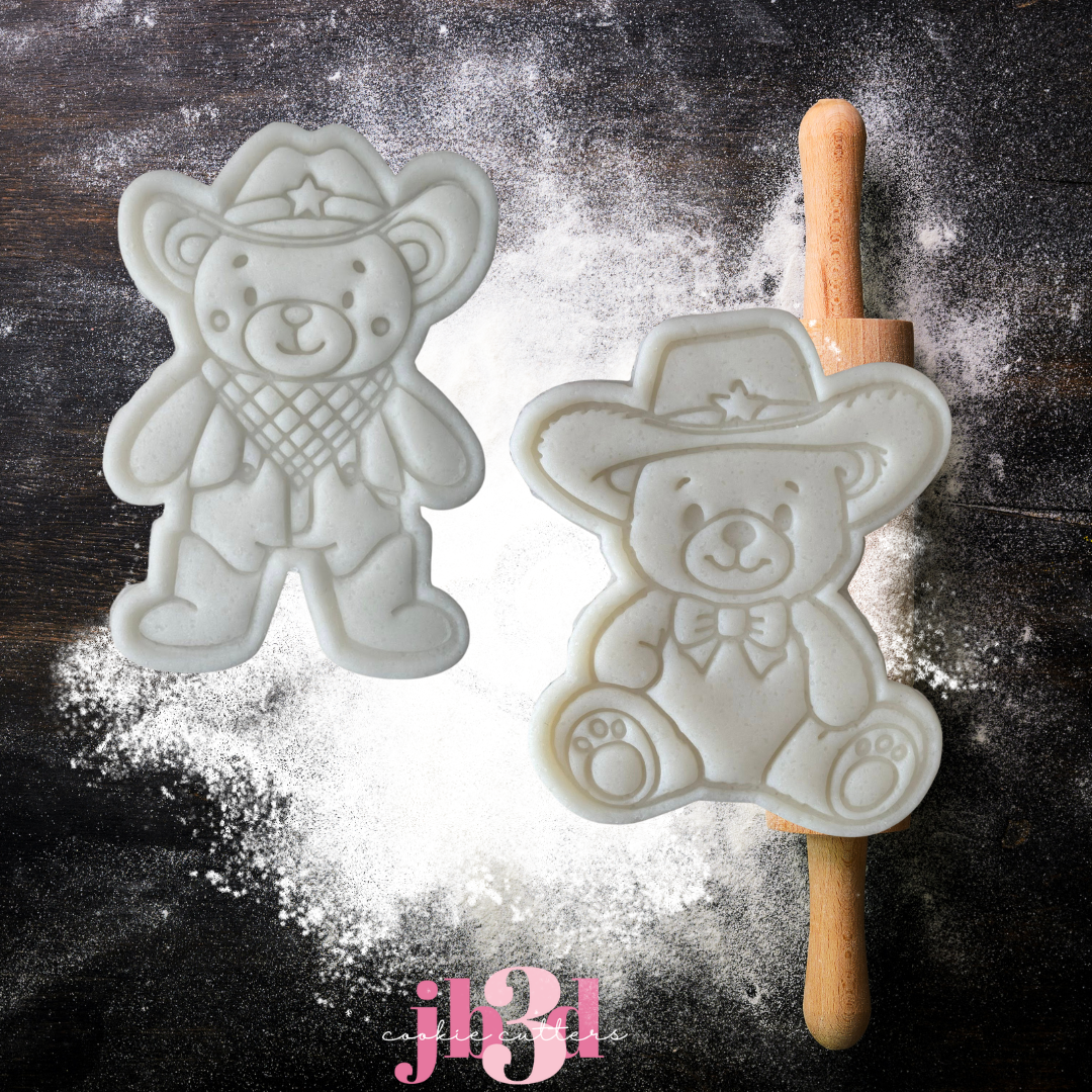 Cowboy Teddy Bears - Cutters & Embosser Stamps