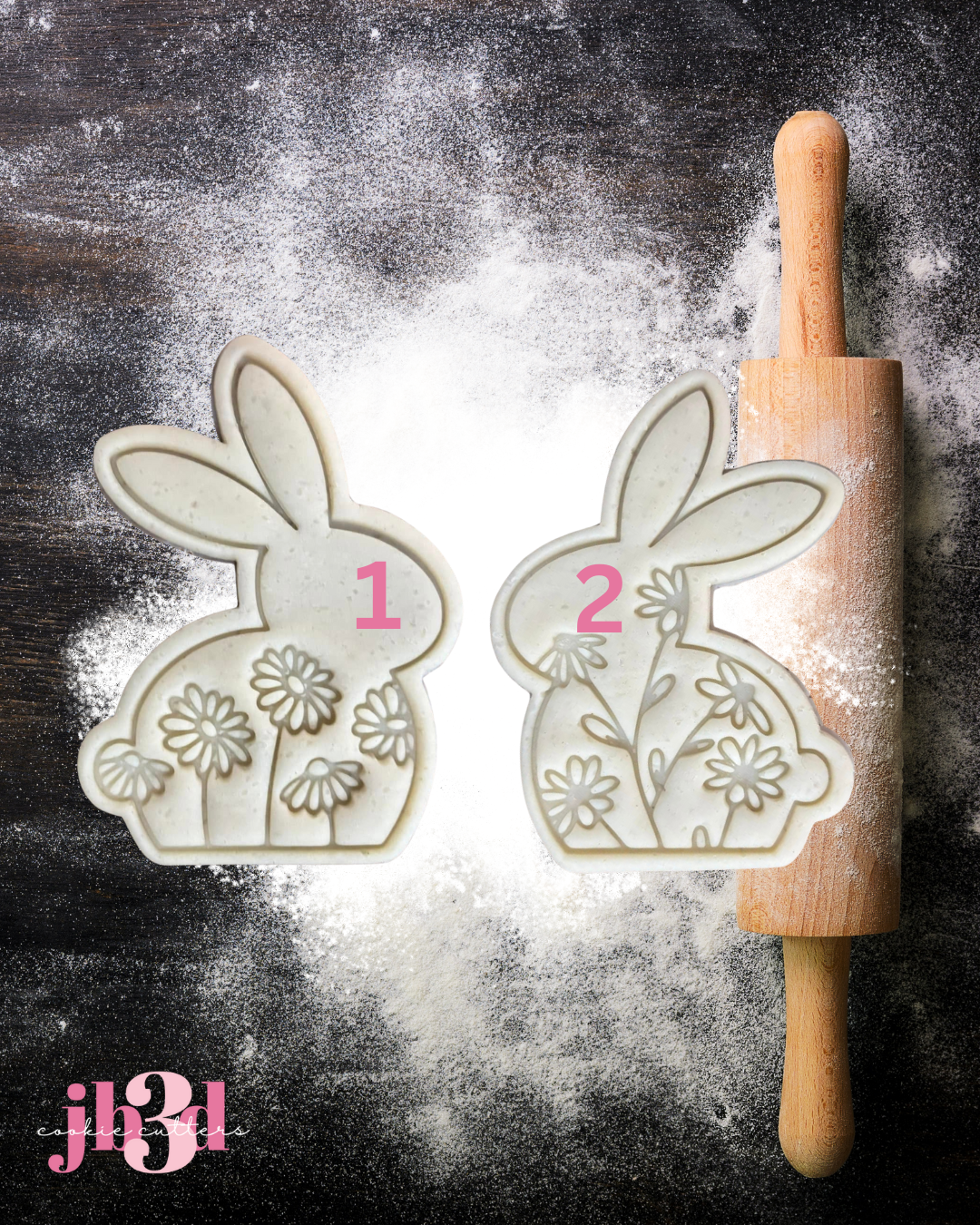 Easter Floral Rabbits - Cutters & Embosser Stamps