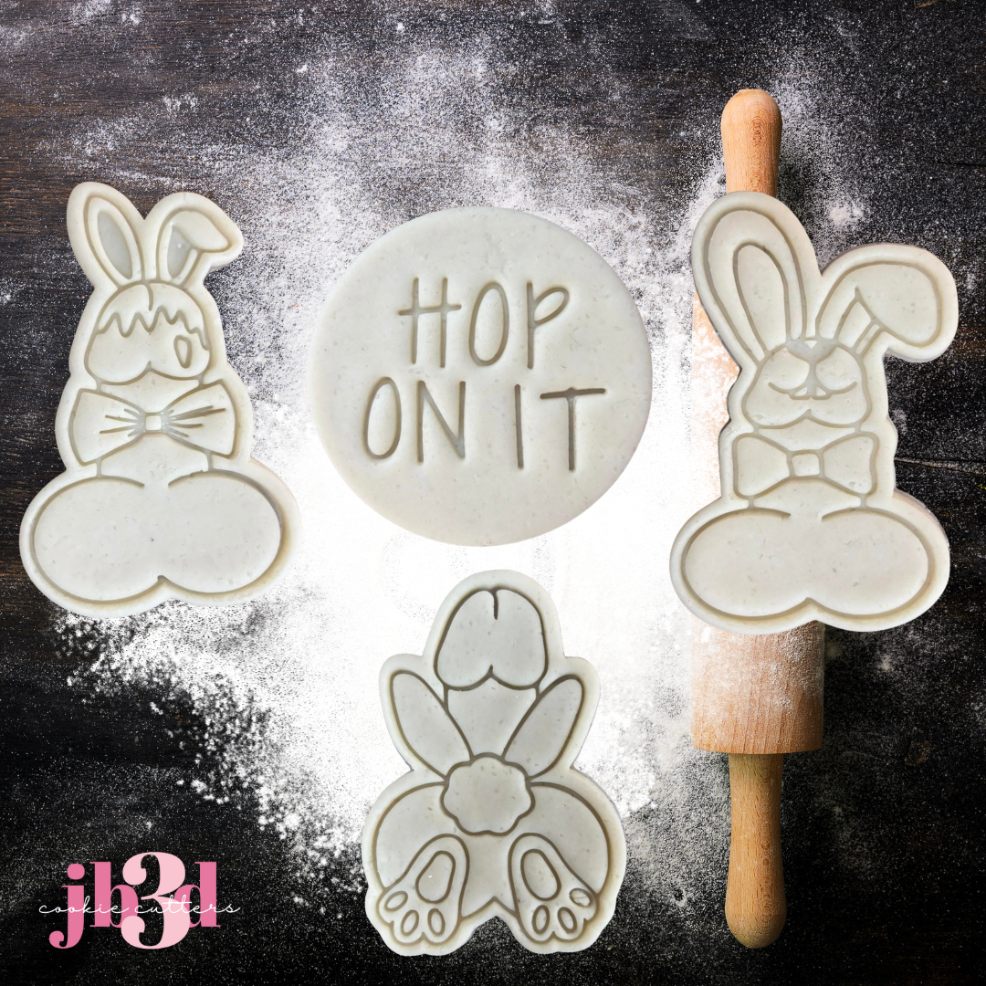 Hop on it - Bunny Penis Cutters & Embosser Stamps
