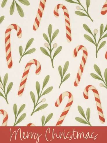COOKIE BACKER Merry Christmas - Candy Cane Mistletoe