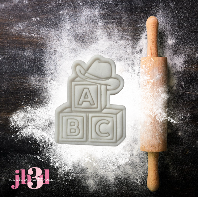 Cowboy Western Baby Blocks ABC - Cutter & Embosser Stamp