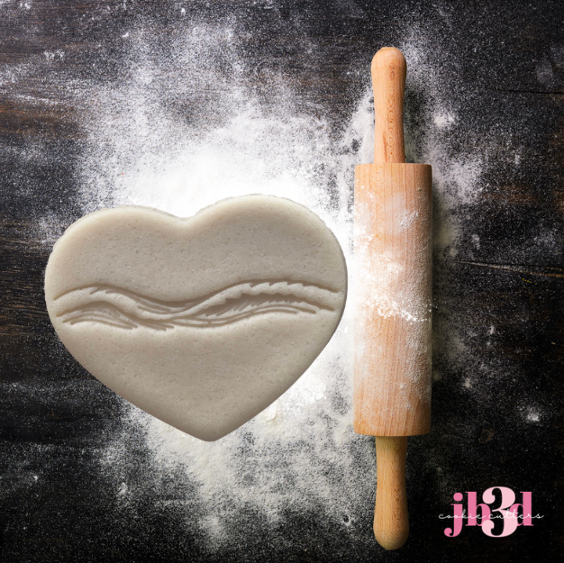 Divided heart Beach Wave - Cutter & Embosser Stamp