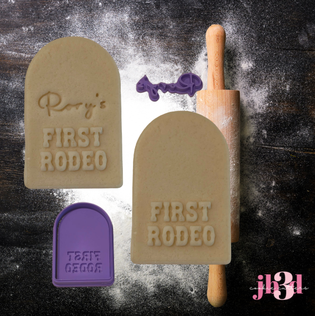 Custom (seperated) Name FIRST RODEO Cutter & Stamps