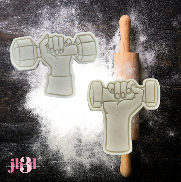 Girly Dumbell hands - Cutters & Embosser Stamps