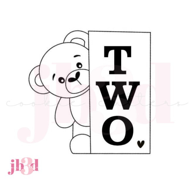 BEAR - One Two Baby Boy Girl Bearly Wait - Cutters & Embosser Stamps