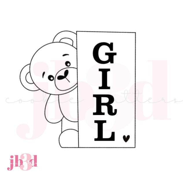 BEAR - One Two Baby Boy Girl Bearly Wait - Cutters & Embosser Stamps