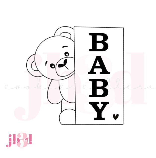 BEAR - One Two Baby Boy Girl Bearly Wait - Cutters & Embosser Stamps