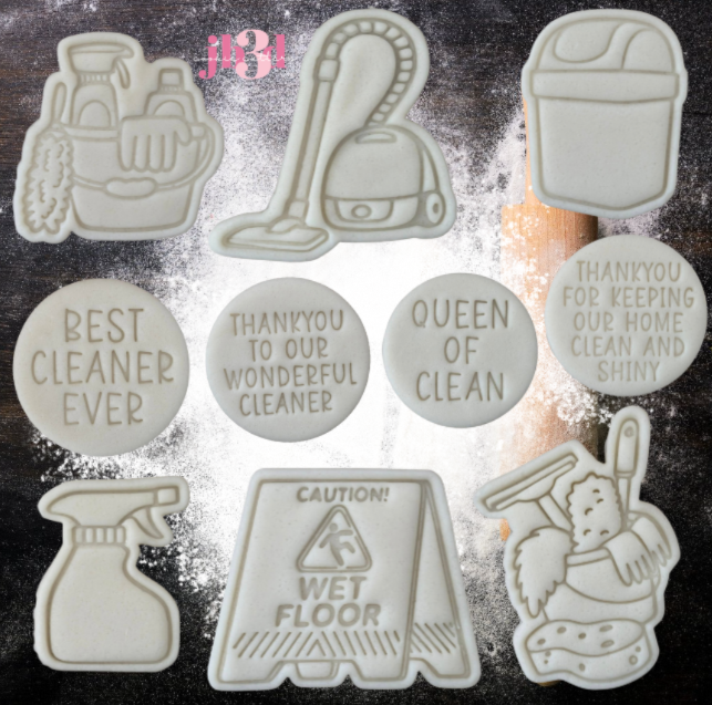 Cleaning Supplies and Thankyou's - Cutters & Embossr Stamps