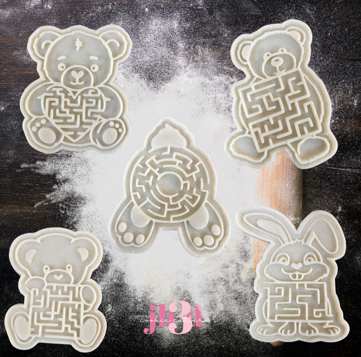 Maze Cookies - Bear/Rabbit/Easter - Cutters & Debosser Stamps