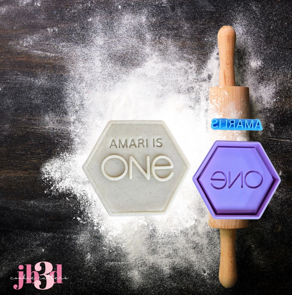 Amari is One CUSTOM Cutter Debosser & Embosser name stamps