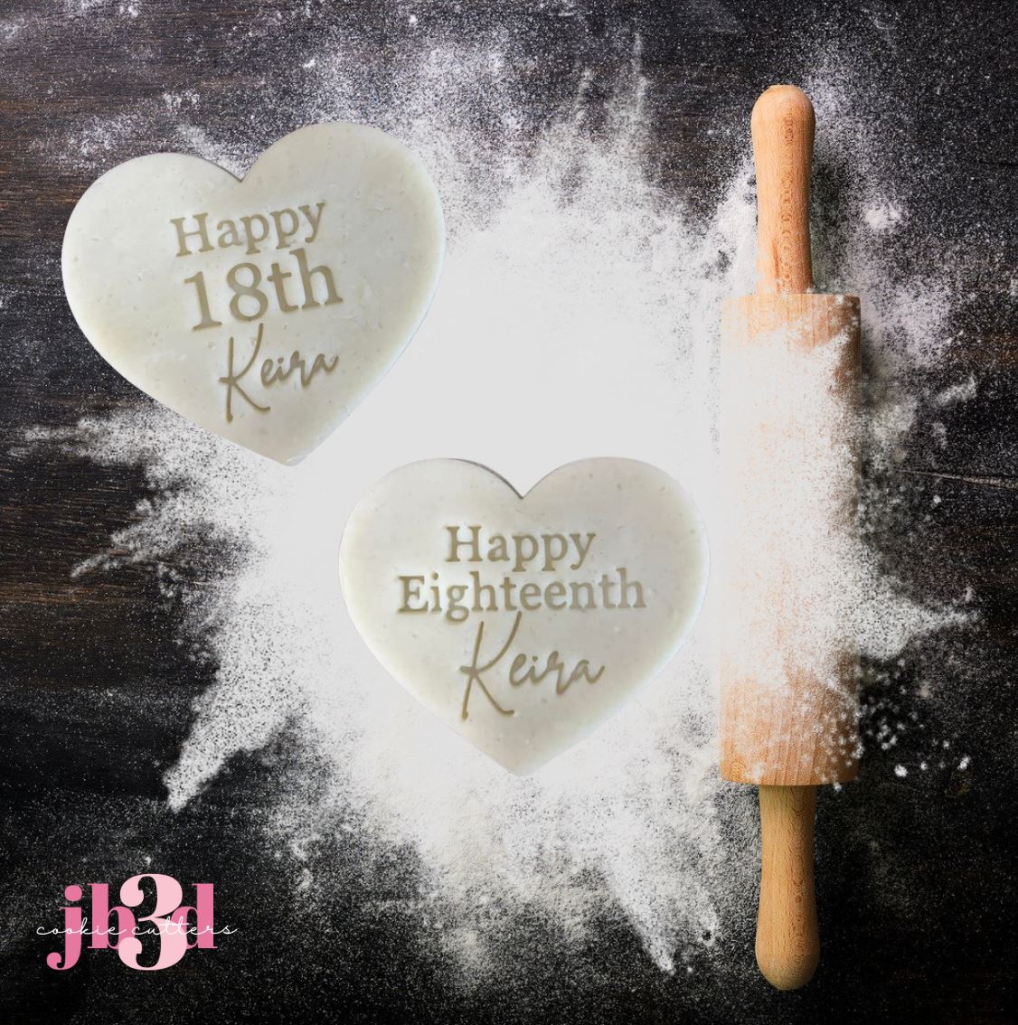 Custom 18th Heart - Cutter & Embosser stamp