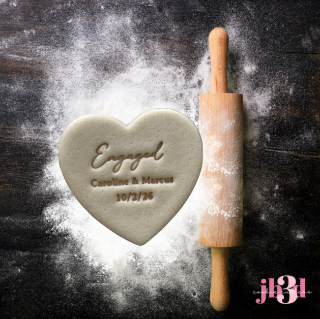 Custom Engagement HEART - Cutter & Embosser Stamp