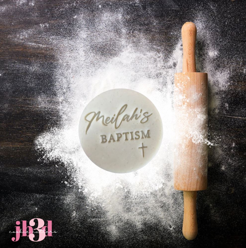 Custom Baptism 70mm round stamp