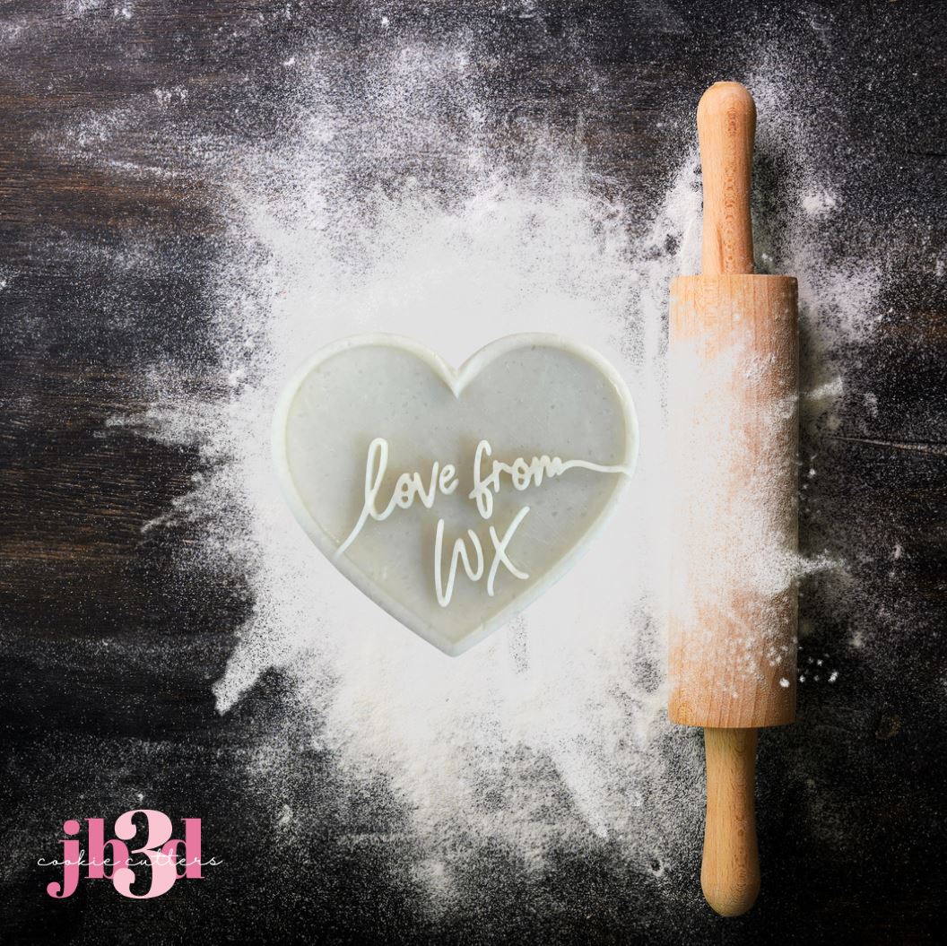 Custom Cutter & Debosser Stamp - With Love WX