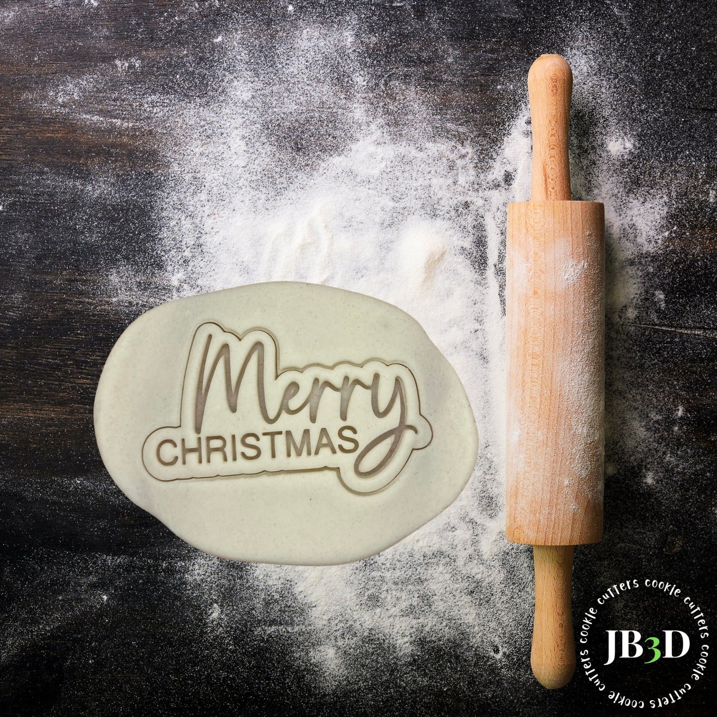 MERRY CHRISTMAS Cookie Cutter & Stamp