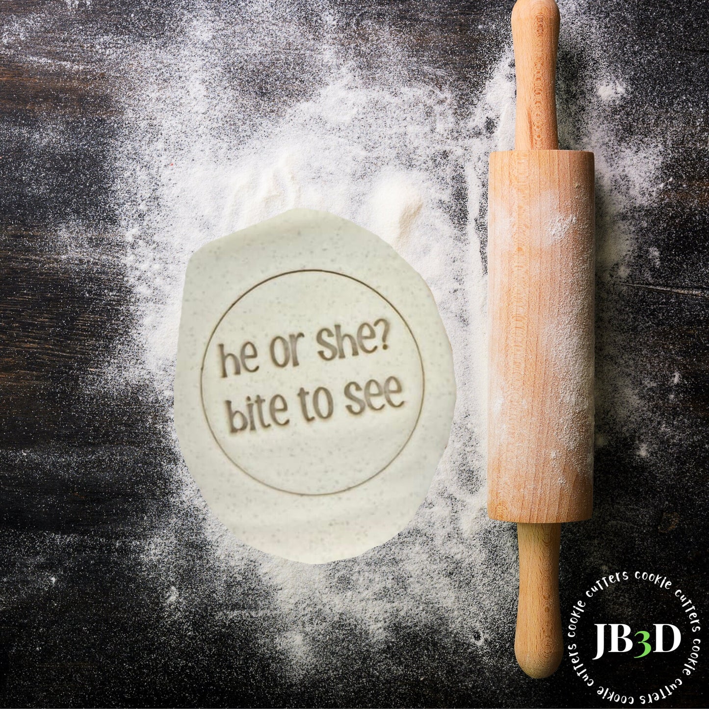 He or She Bite to see BABY SHOWER Cookies Stamp/Embosser