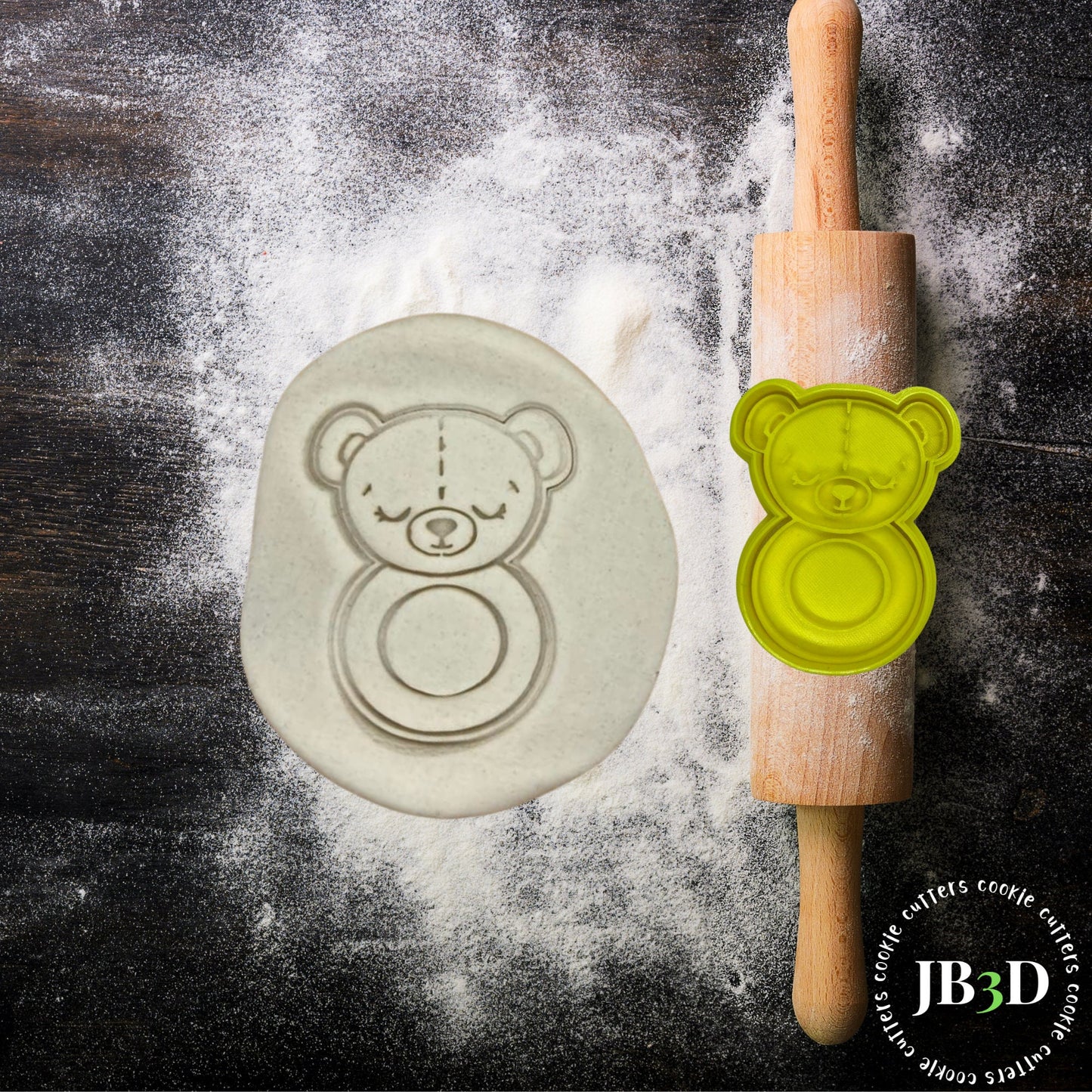 BABY TEDDY RATTLE/TEETHING RING Cookie Cutter and stamp