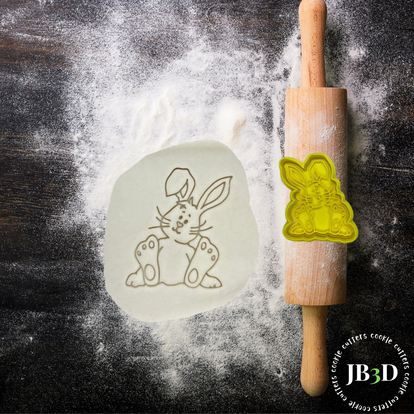 EASTER BUNNY Cookie Cutter & Stamp
