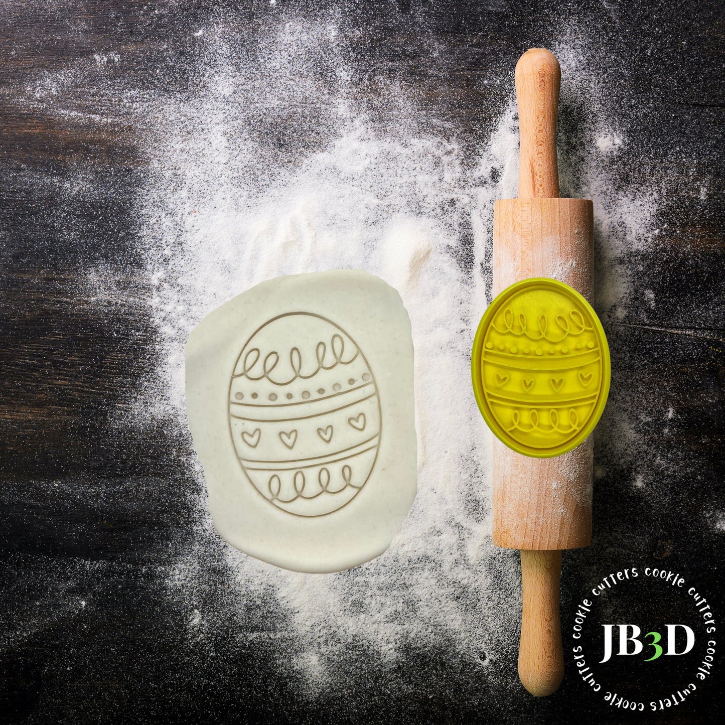 PATTERNED EASTER EGG Cookie Cutter and stamp