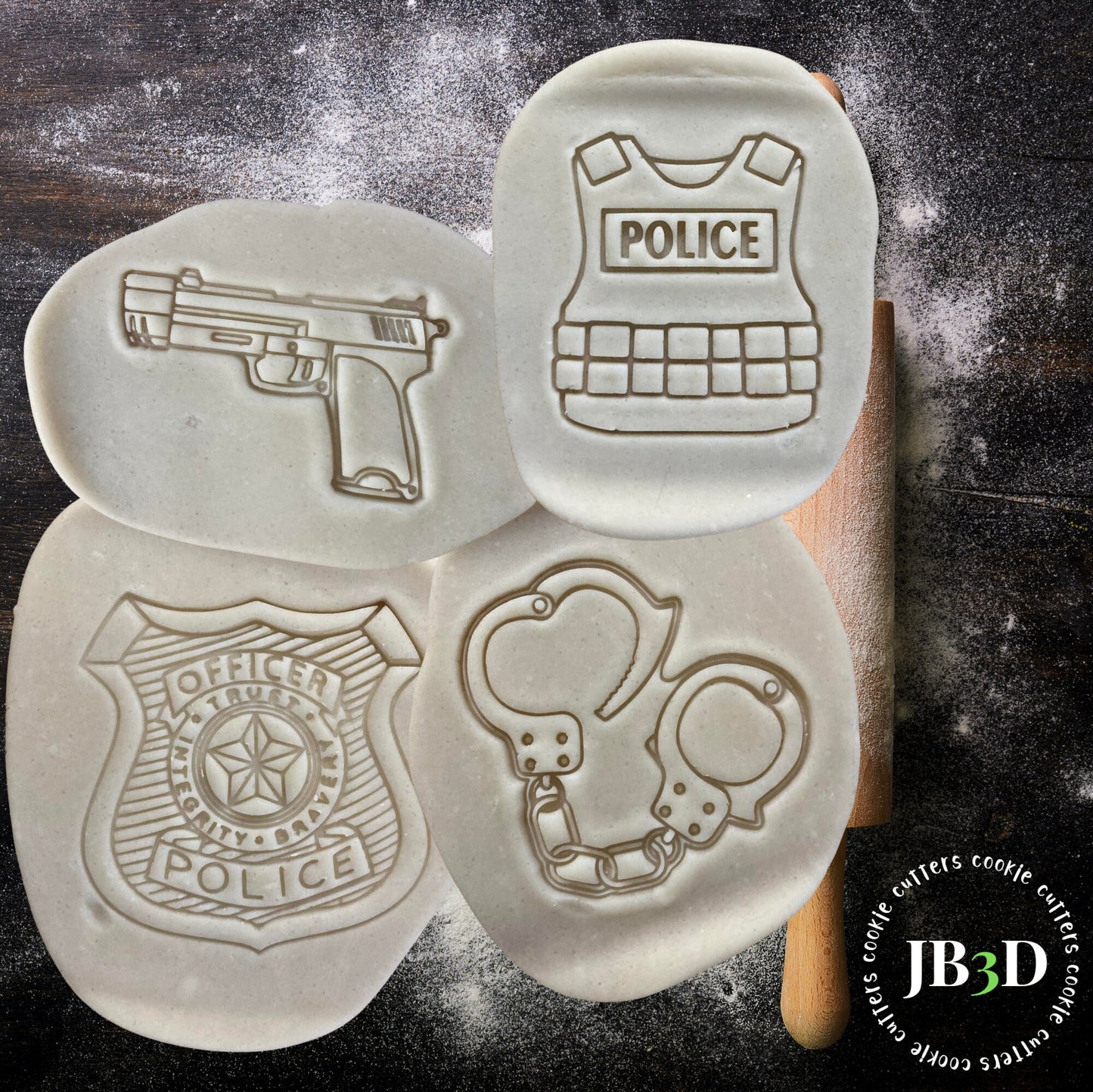 POLICE Cookie Cutter and stamp
