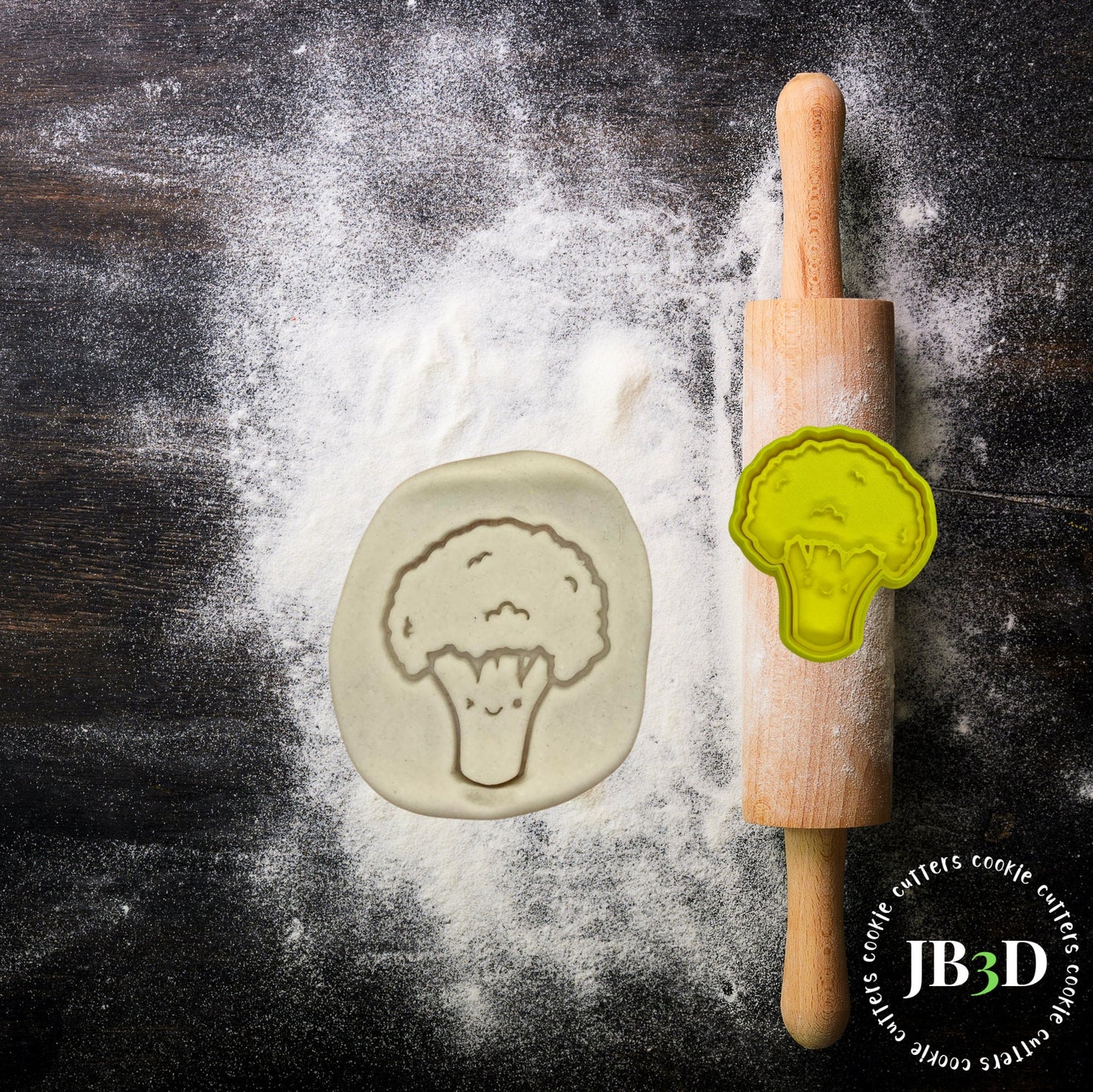 BROCOLLI 100mm Cookie Cutter and Embosser Stamp