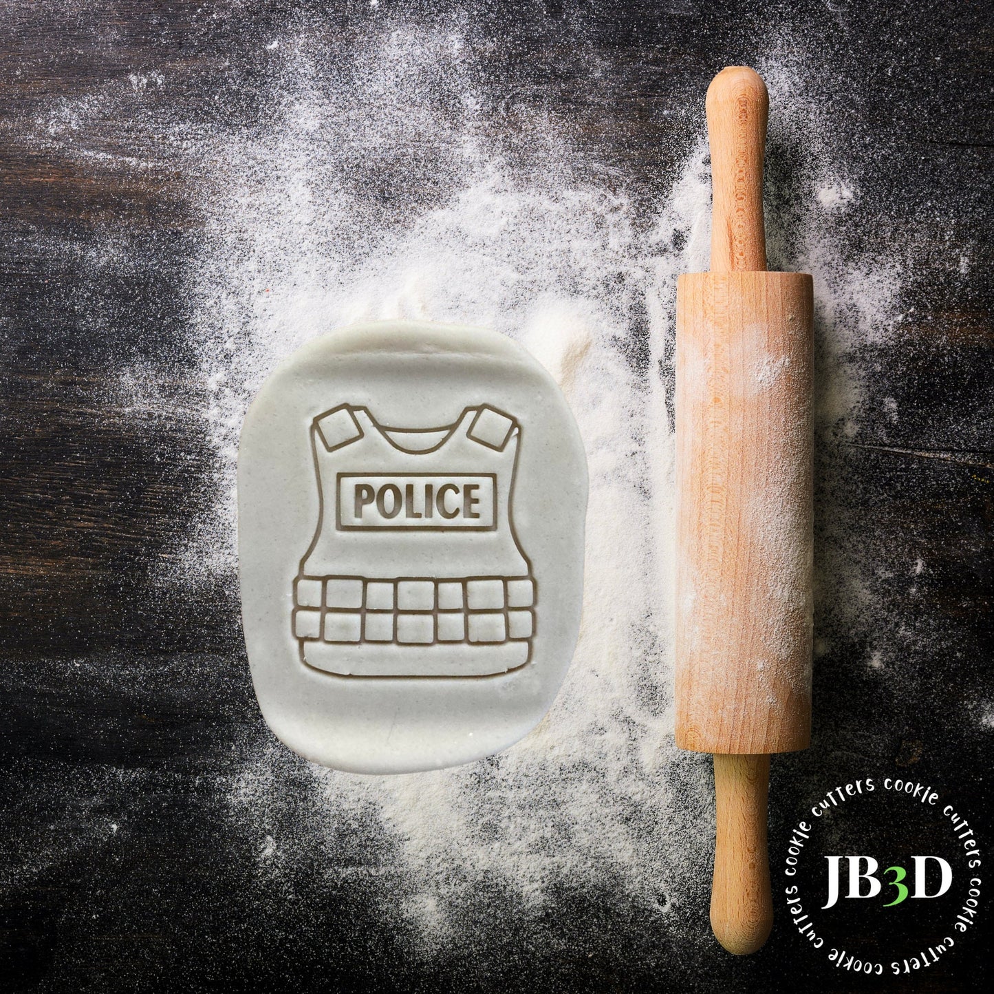 POLICE Cookie Cutter and stamp