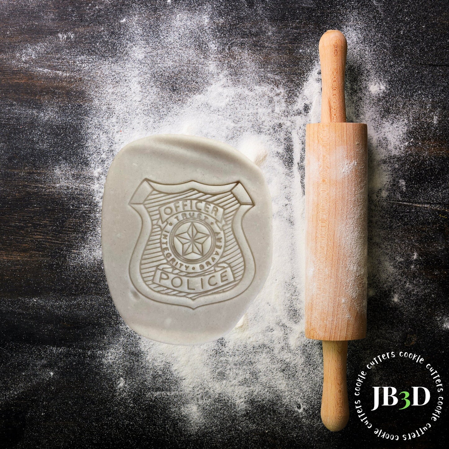 POLICE Cookie Cutter and stamp