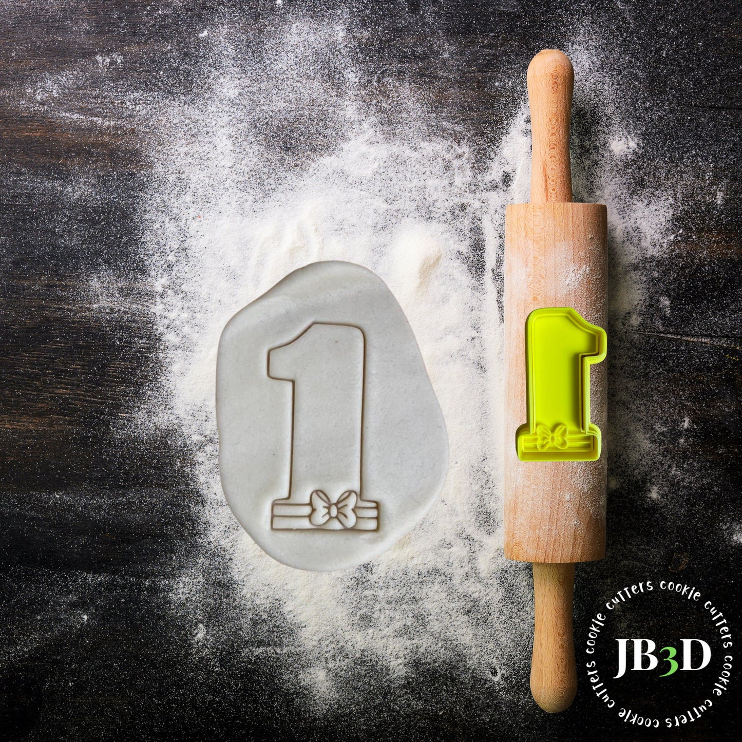 1st Birthday BEAR & BOW Set Cookie Cutter and Embosser Stamp